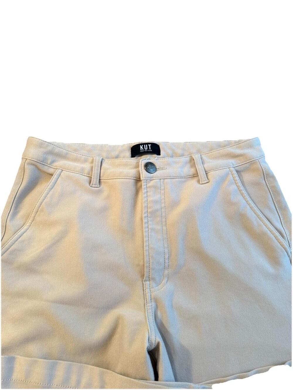 KUT From The Cloth Cream Meg Wide Leg High Rise Size 10 Pants - Picture 4 of 9